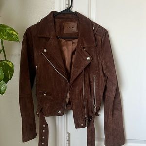 Brown suede leather jacket